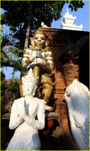 At the entrance to Wat Inthakhin Saduemuang, Chiang Mai, Thailand