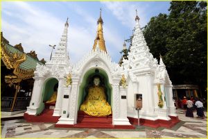 Lesser temples at Shwedagon Paya (Pagoda), Yangon, Myanmar