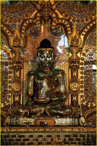Sitting Buddha at Botataung Pagoda, Yangon, Myanmar
