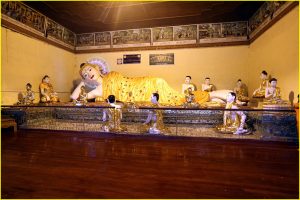 Reclining Buddha at Shwedagon Paya (Pagoda), Yangon, Myanmar