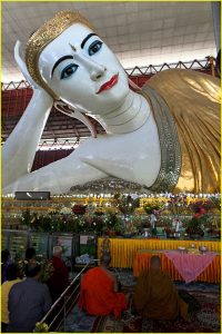 Reclining Buddha in Chaukhtatgyi Paya, Yangon, Myanmar