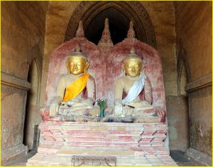 Pair of Buddhas at Dhammayangyi Temple, Bagan, Myanmar
