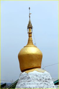 Mini "Golden Rock" stupa, Thaung Thut at Inle Lake, Myanmar