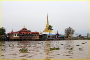 Lake-side paya at Inle Lake, Myanmar