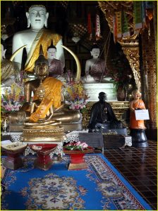 Altar in Wat Inthakhin Saduemuang, Chiang Mai, Thailand