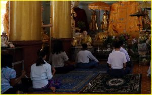 Prayer corner (by pouring water over the Buddha) at Shwedagon Pagoda for those born on Tuesday