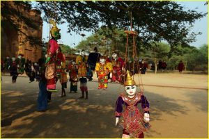 Hanging dolls at Dhammayangyi Temple, Bagan, Myanmar