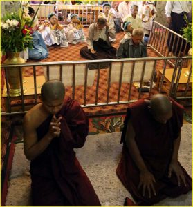 Girls at initiation ceremony, Mahamuni Paya, Mandalay, Myanmar