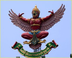 Another garuda (half-man, half-bird) at the rooftop in Bangkok