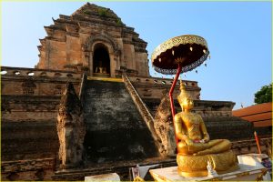 Lanna-style chedi in Wat Chedi Luang, Chiang Mai, Thailand