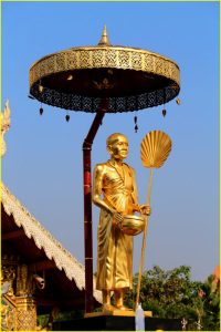 Monk statue at Wat Phra Sing, Chiang Mai, Thailand