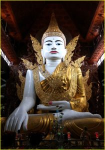 Enormous sitting Buddha, Nga Htat Gyi Pagoda, Yangon, Myanmar