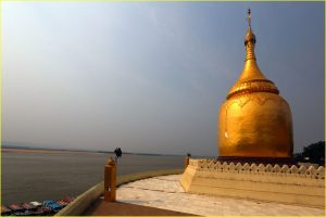 Bupaya Stupa in Old Bagan on the bank of Ayeyarwady, Myanmar