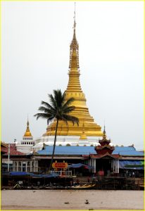 Water-side pagoda on Inle Lake, Myanmar