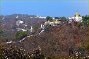Pagodas on Sagaing Hill near Mandalay, Myanmar