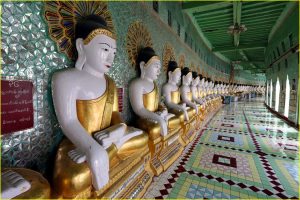 45 Buddhas in the cave temple of Umin Thounzeh on Sagaing Hill near Mandalay, Myanmar