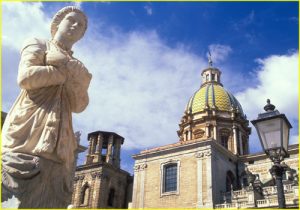 Piazza Pretoria with Fontana Pretoria and Santa Caterina church, Palermo, Sicily