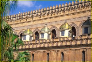 Cupolas on facade of Duomo, Palermo, Sicily
