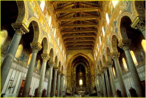 Interior of Monreale Cathedral, near Palermo, Sicily