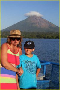 On a ferry to Ometepe Island