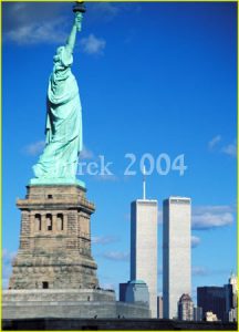 World Trade Center and Statue of Liberty