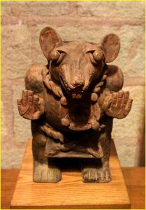 A clay figurine, one of the Zapotec treasures unearthed recently at Monte Alban (Museum of Oaxacan Cultures, Oaxaca city)