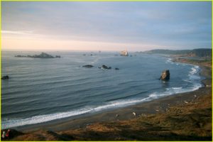Sea Stacks at sunset, Cape Blanco, Oregon