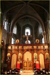 Inside the St. Julien le Pauvre church