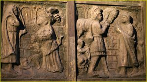 Detail from the bronze door of St. Pierre de Montmarte