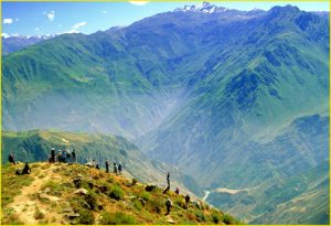 At the edge of Colca Canyon in Cabanaconda
