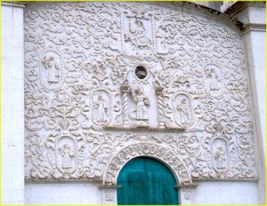 Church facade in Yanque, Colca Valley