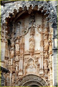Detail of portal in Templars Convento de Cristo, Tomar