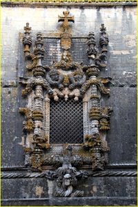 Manueline window at Great Cloister at Templars Convento de Cristo, Tomar