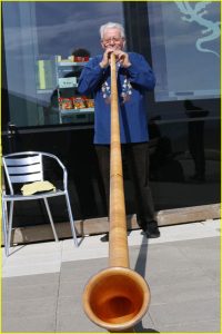 Playing alphorn on Mt. Pilatus