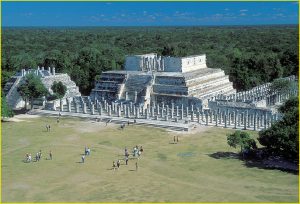 Temple of Warriors seen from el Castillo, Chichen Itza