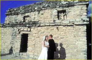 Unusual wedding venue, on top of Nohoc Mull pyramid, Coba