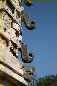 Decorative details in the Nuns' Quadrangle, Uxmal
