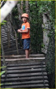 On a hanging bridge